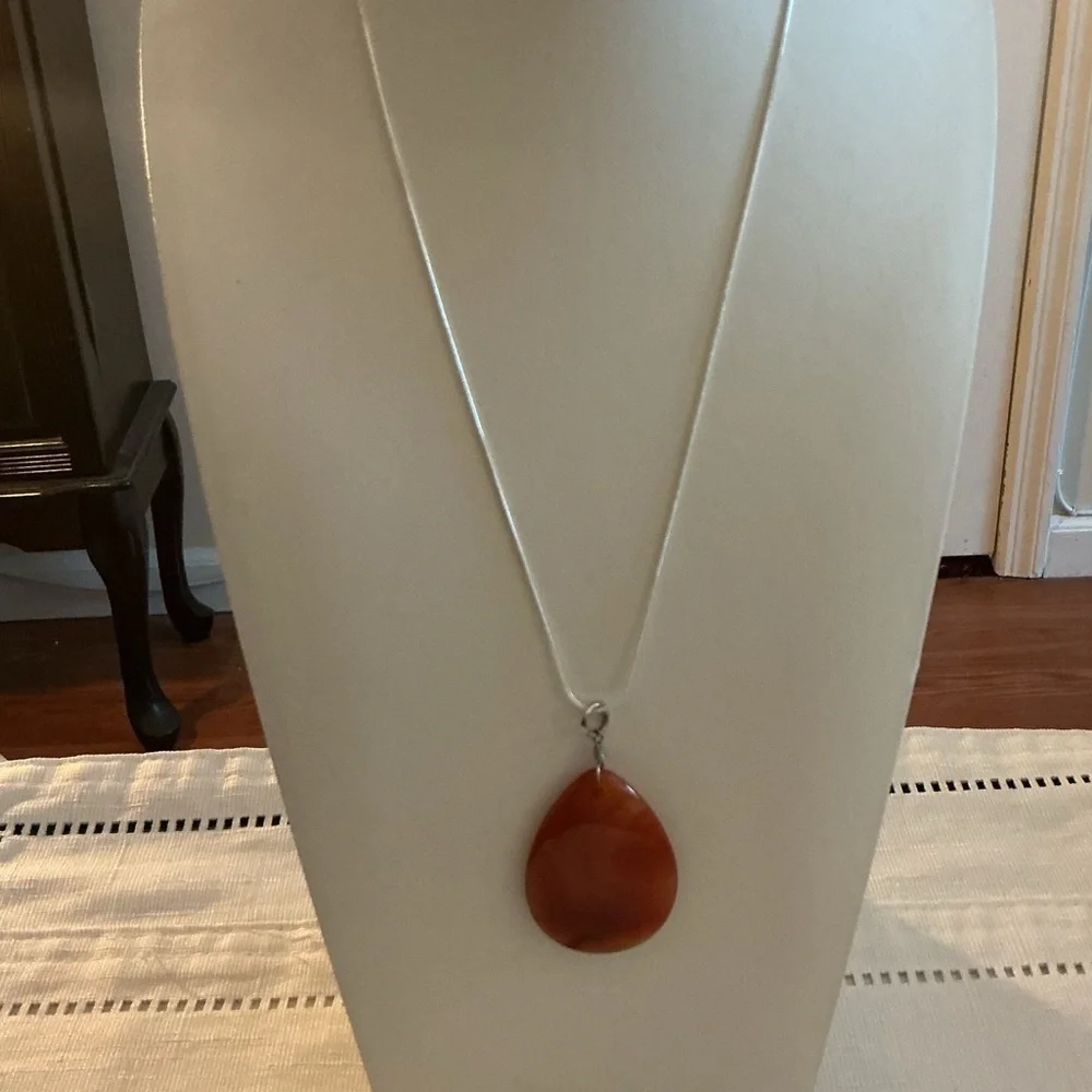 Carnelian Teardrop Pendant Necklace enhance your
